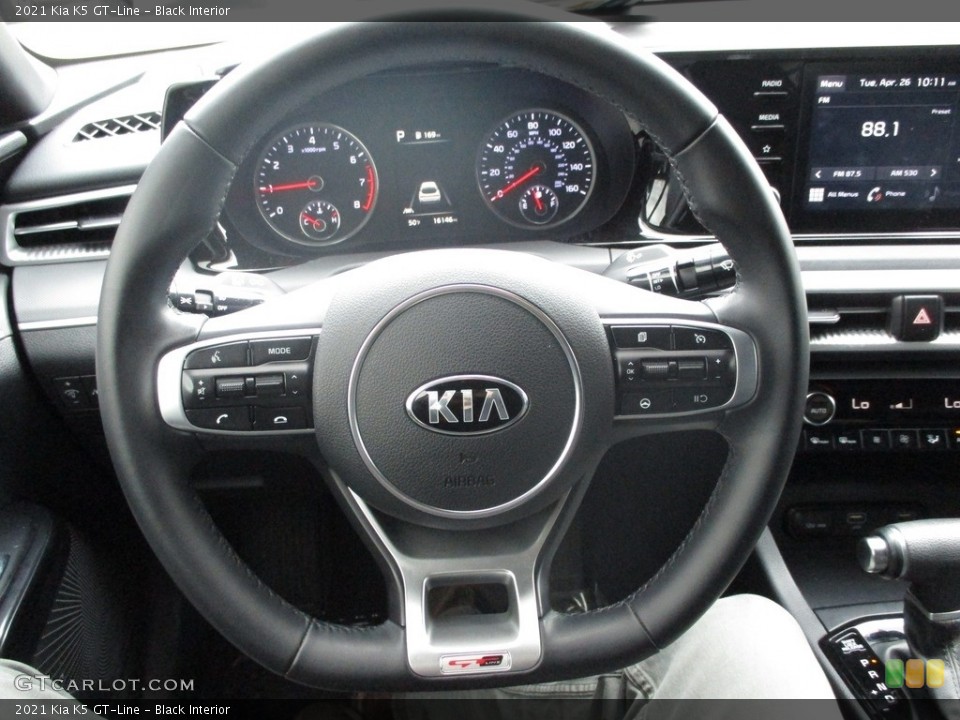 Black Interior Steering Wheel for the 2021 Kia K5 GT-Line #144152662