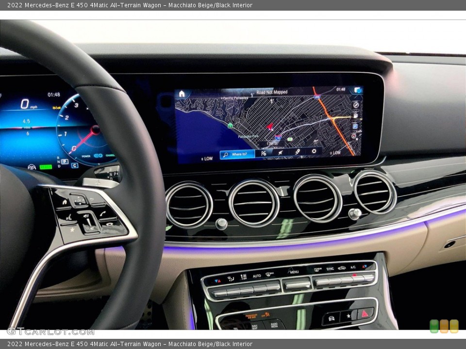 Macchiato Beige/Black Interior Navigation for the 2022 Mercedes-Benz E 450 4Matic All-Terrain Wagon #144155236