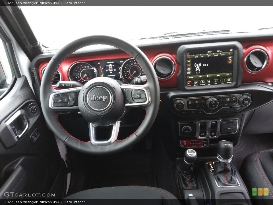 Black Interior Dashboard for the 2022 Jeep Wrangler Rubicon 4x4 #144155260
