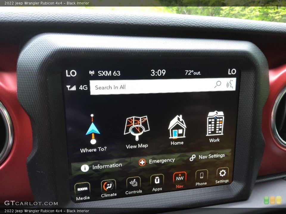 Black Interior Controls for the 2022 Jeep Wrangler Rubicon 4x4 #144155362