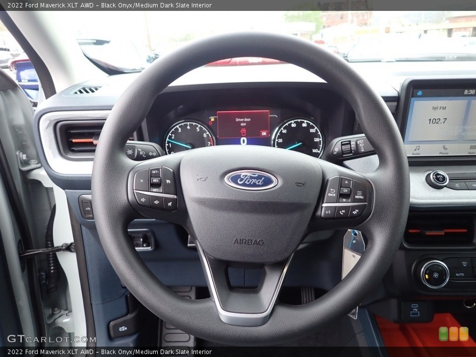 Black Onyx/Medium Dark Slate Interior Steering Wheel for the 2022 Ford Maverick XLT AWD #144159315