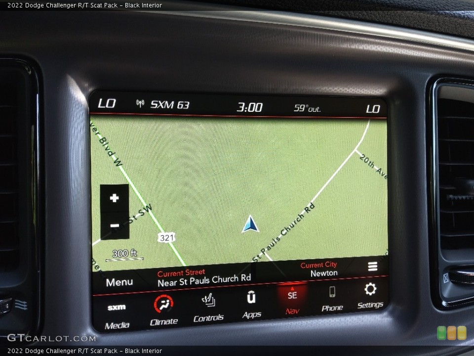Black Interior Navigation for the 2022 Dodge Challenger R/T Scat Pack #144162295