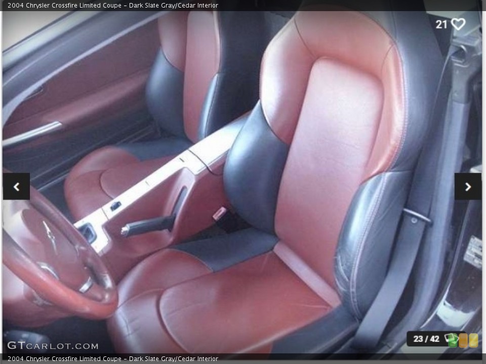 Dark Slate Gray/Cedar Interior Front Seat for the 2004 Chrysler Crossfire Limited Coupe #144164404