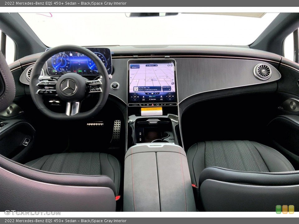 Black/Space Gray Interior Dashboard for the 2022 Mercedes-Benz EQS 450+ Sedan #144166342