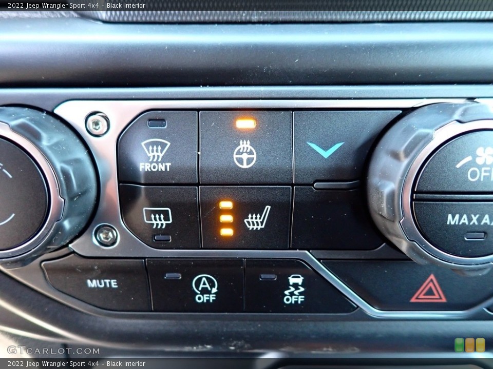 Black Interior Controls for the 2022 Jeep Wrangler Sport 4x4 #144177730