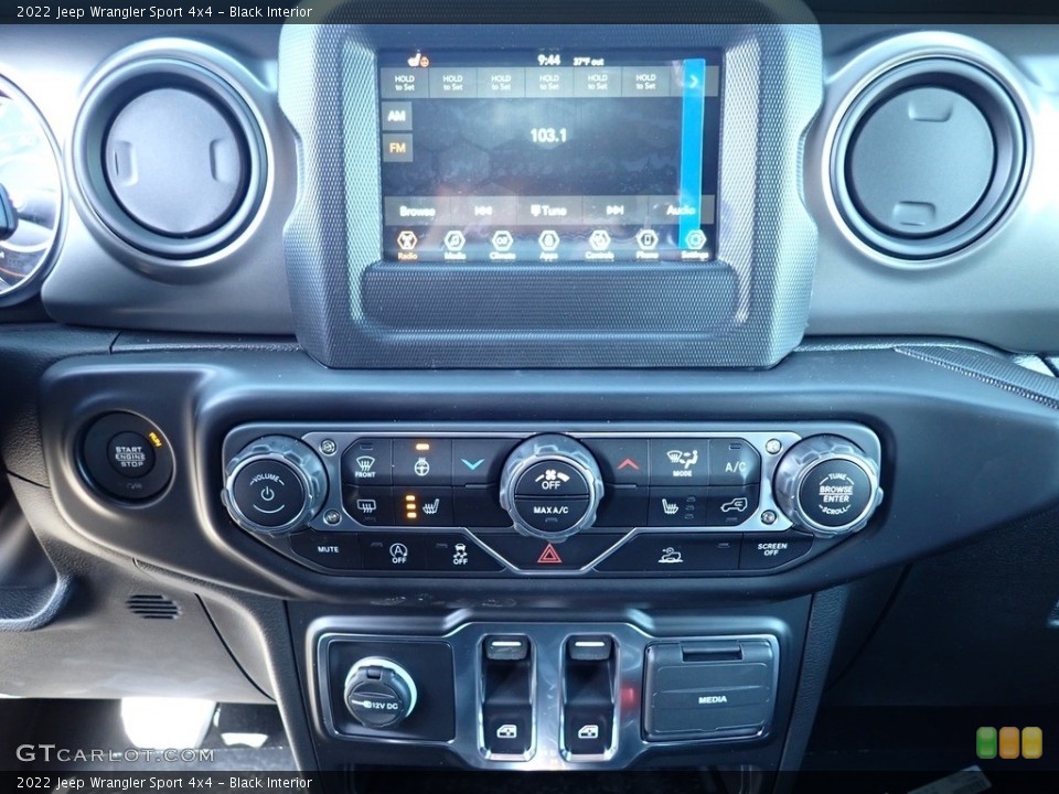 Black Interior Controls for the 2022 Jeep Wrangler Sport 4x4 #144177778