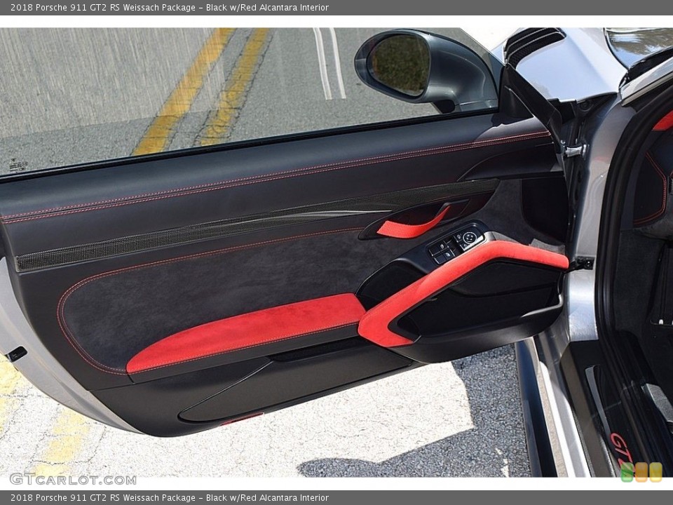 Black w/Red Alcantara Interior Door Panel for the 2018 Porsche 911 GT2 RS Weissach Package #144184953