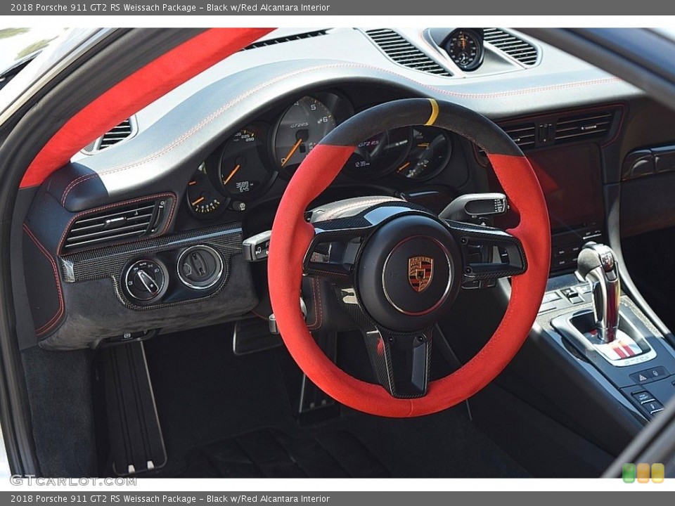 Black w/Red Alcantara Interior Steering Wheel for the 2018 Porsche 911 GT2 RS Weissach Package #144185001
