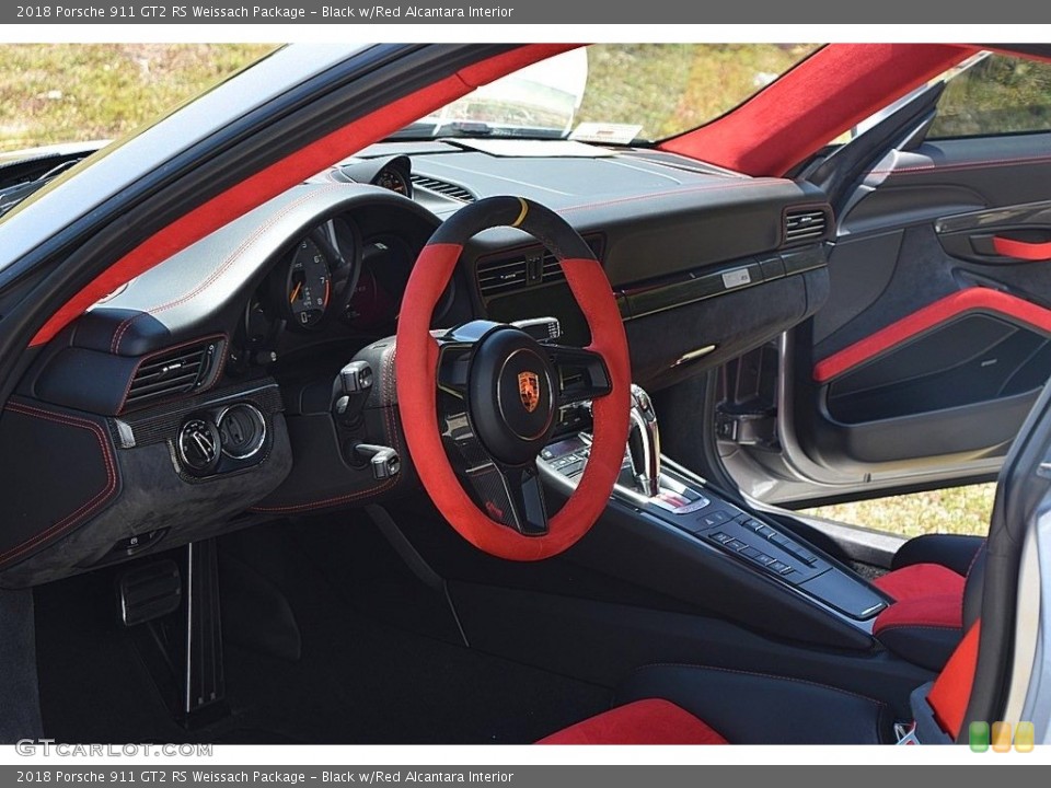 Black w/Red Alcantara Interior Front Seat for the 2018 Porsche 911 GT2 RS Weissach Package #144185040