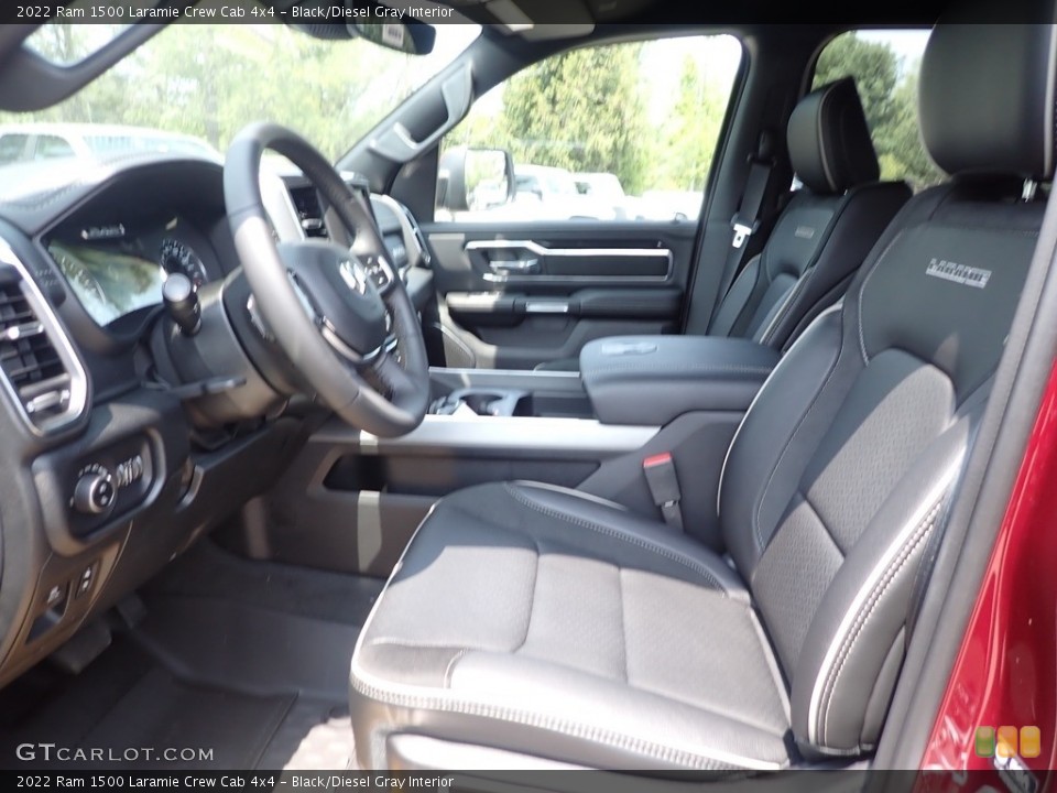 Black/Diesel Gray Interior Front Seat for the 2022 Ram 1500 Laramie Crew Cab 4x4 #144185766