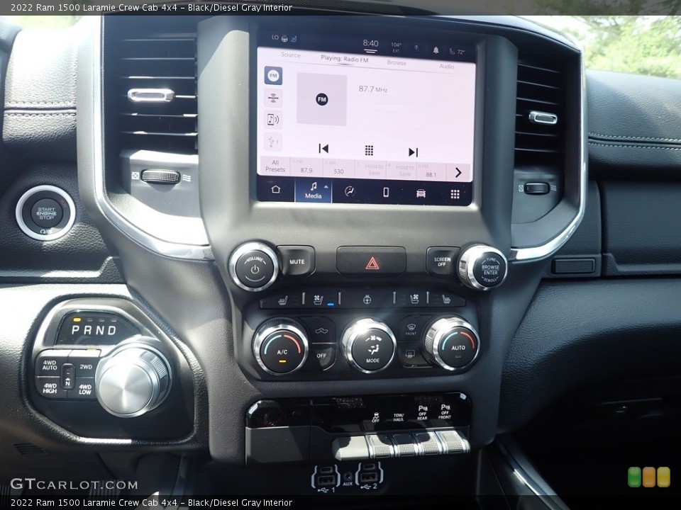 Black/Diesel Gray Interior Controls for the 2022 Ram 1500 Laramie Crew Cab 4x4 #144185815