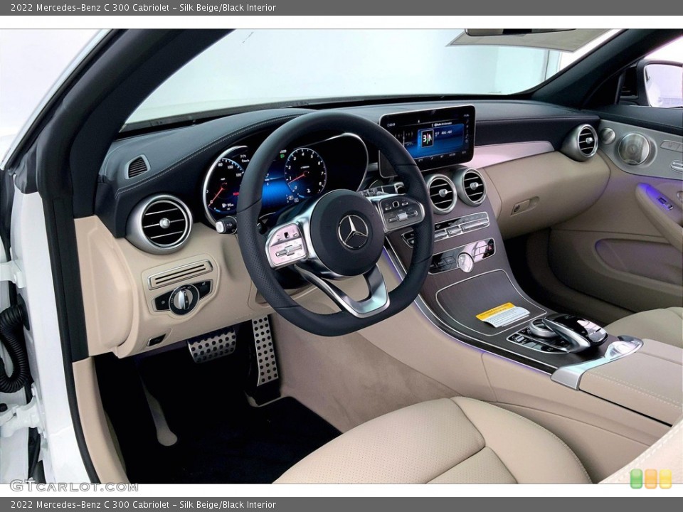 Silk Beige/Black Interior Photo for the 2022 Mercedes-Benz C 300 Cabriolet #144187488