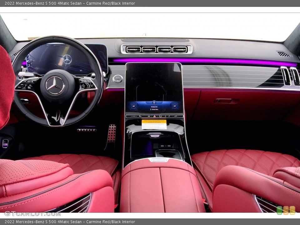 Carmine Red/Black Interior Dashboard for the 2022 Mercedes-Benz S 500 4Matic Sedan #144190752