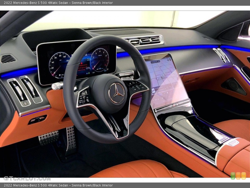 Sienna Brown/Black Interior Dashboard for the 2022 Mercedes-Benz S 500 4Matic Sedan #144191046