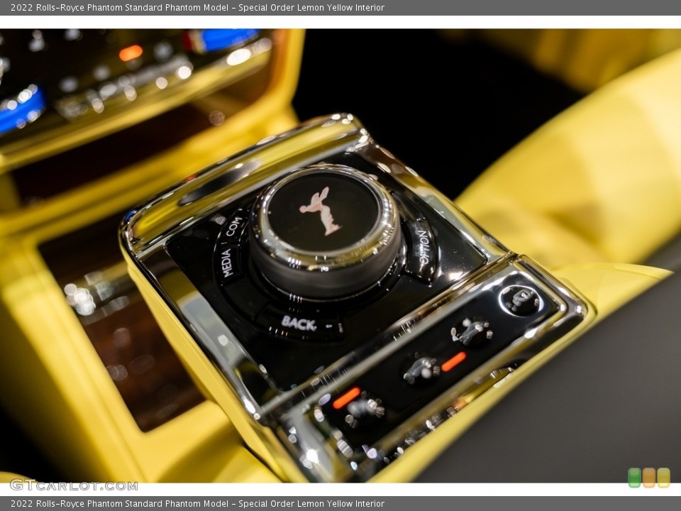 Special Order Lemon Yellow Interior Controls for the 2022 Rolls-Royce Phantom  #144191856