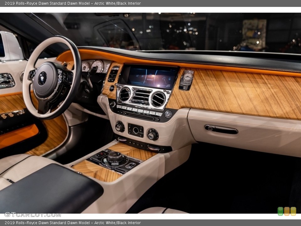 Arctic White/Black Interior Dashboard for the 2019 Rolls-Royce Dawn  #144192186