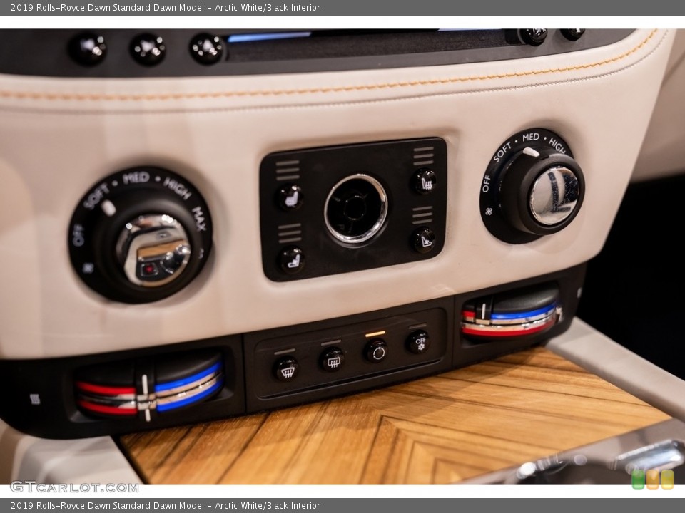 Arctic White/Black Interior Controls for the 2019 Rolls-Royce Dawn  #144192780