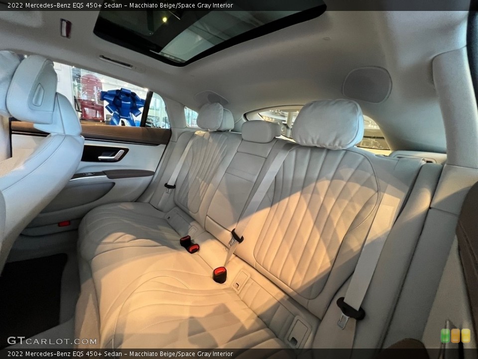 Macchiato Beige/Space Gray Interior Rear Seat for the 2022 Mercedes-Benz EQS 450+ Sedan #144194421