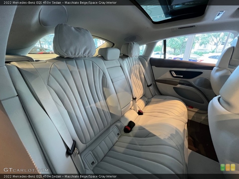 Macchiato Beige/Space Gray Interior Rear Seat for the 2022 Mercedes-Benz EQS 450+ Sedan #144194472