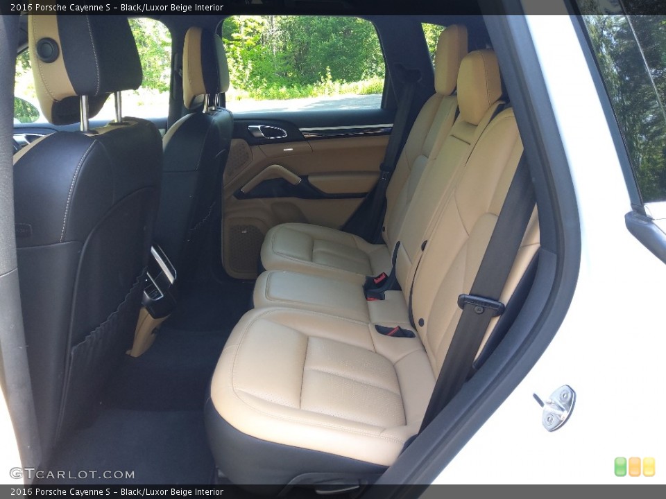 Black/Luxor Beige Interior Rear Seat for the 2016 Porsche Cayenne S #144197376