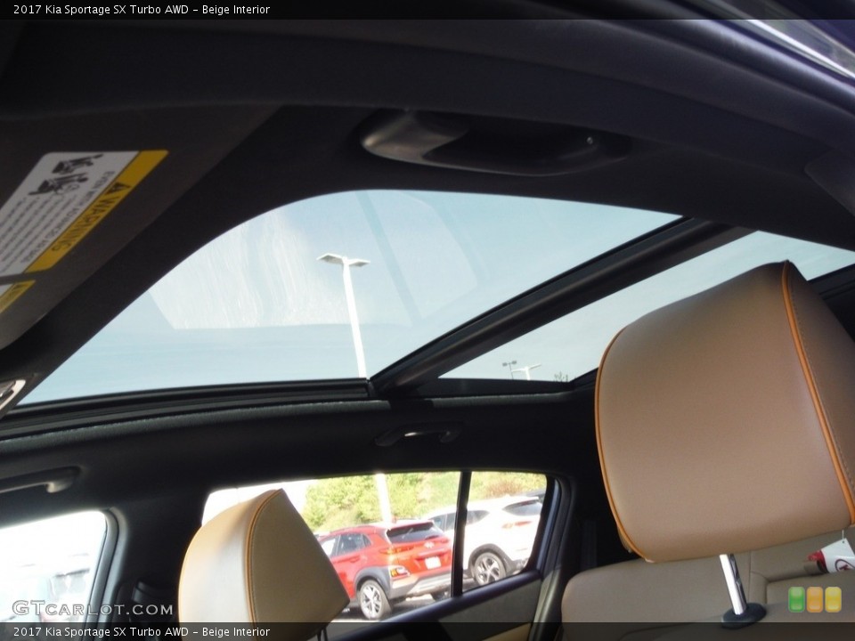 Beige Interior Sunroof for the 2017 Kia Sportage SX Turbo AWD #144200229