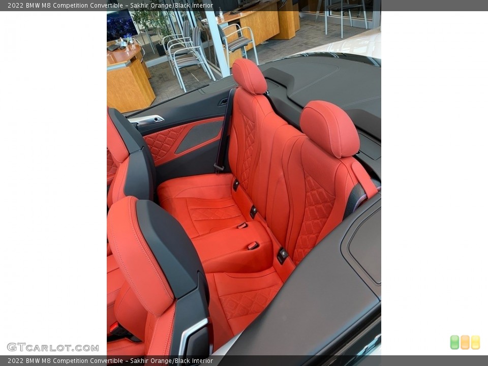 Sakhir Orange/Black Interior Rear Seat for the 2022 BMW M8 Competition Convertible #144200466
