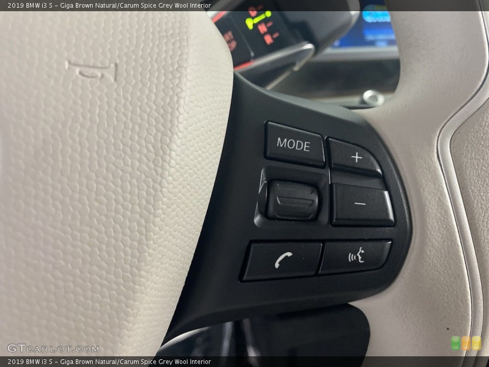 Giga Brown Natural/Carum Spice Grey Wool Interior Steering Wheel for the 2019 BMW i3 S #144201696