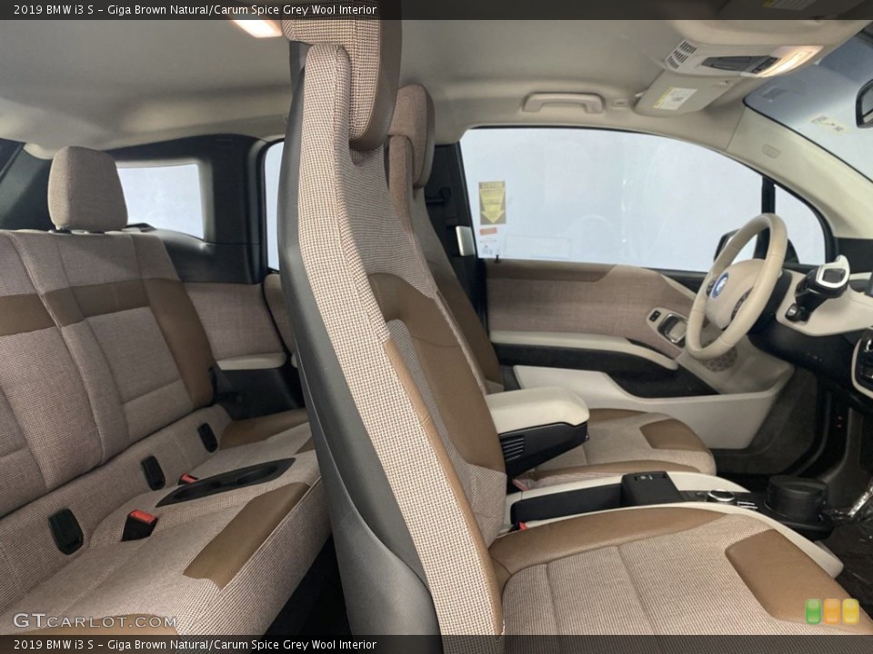 Giga Brown Natural/Carum Spice Grey Wool Interior Photo for the 2019 BMW i3 S #144202092