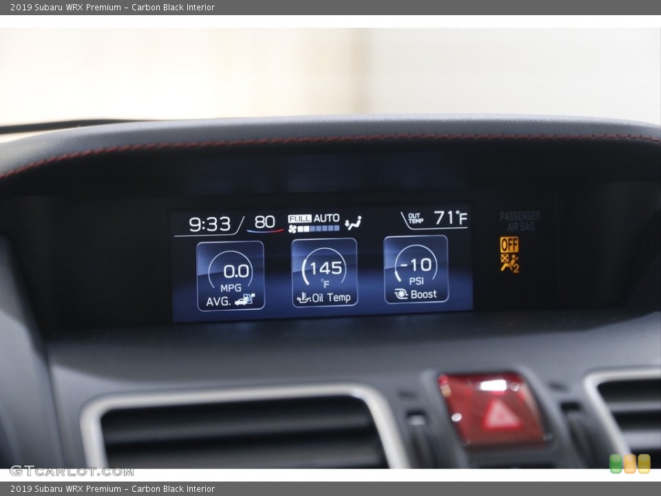Carbon Black Interior Gauges for the 2019 Subaru WRX Premium #144202767