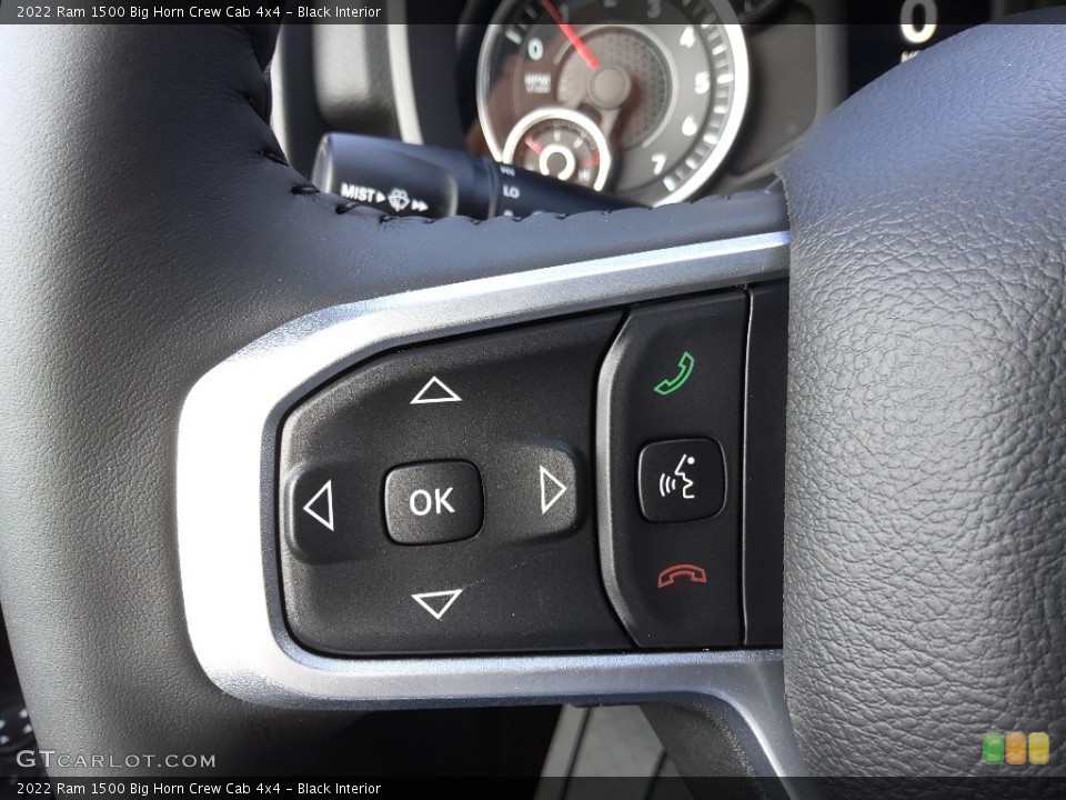 Black Interior Steering Wheel for the 2022 Ram 1500 Big Horn Crew Cab 4x4 #144207156