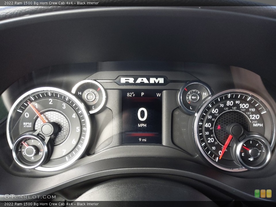 Black Interior Gauges for the 2022 Ram 1500 Big Horn Crew Cab 4x4 #144207204