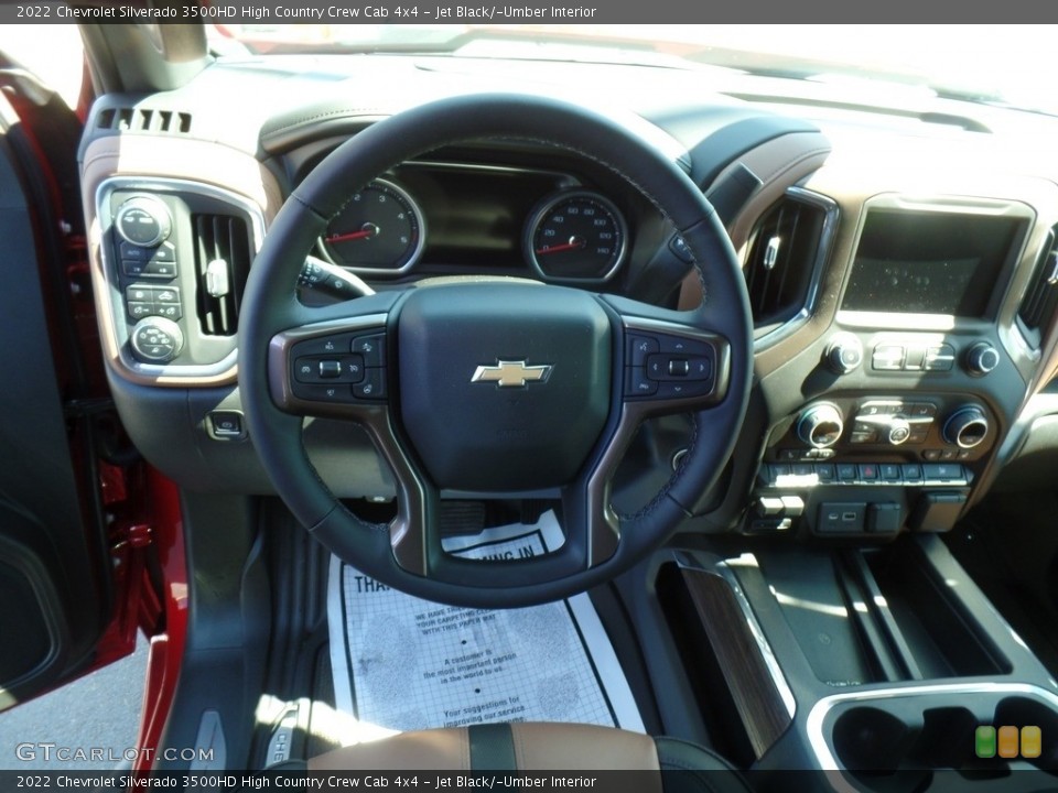 Jet Black/­Umber Interior Controls for the 2022 Chevrolet Silverado 3500HD High Country Crew Cab 4x4 #144207315
