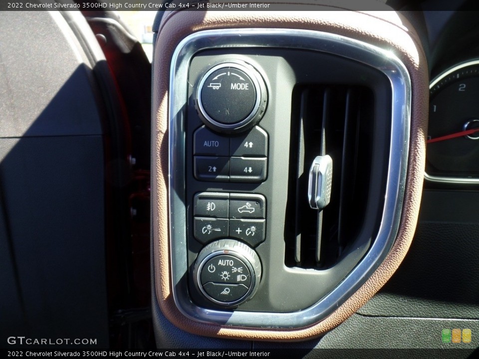 Jet Black/­Umber Interior Controls for the 2022 Chevrolet Silverado 3500HD High Country Crew Cab 4x4 #144207405