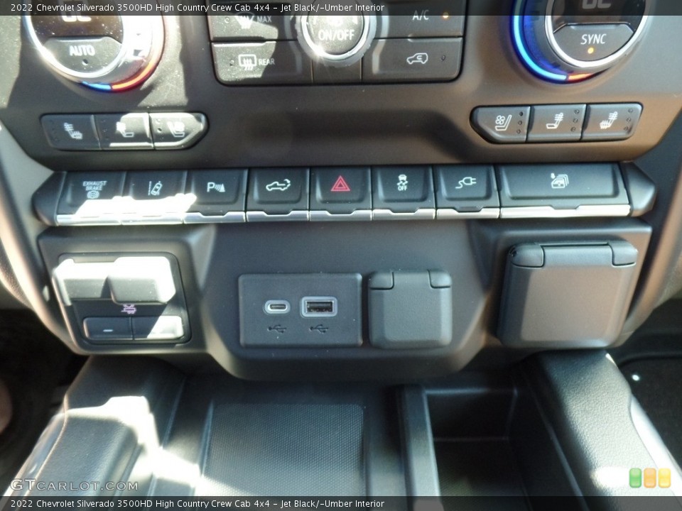 Jet Black/­Umber Interior Controls for the 2022 Chevrolet Silverado 3500HD High Country Crew Cab 4x4 #144207642