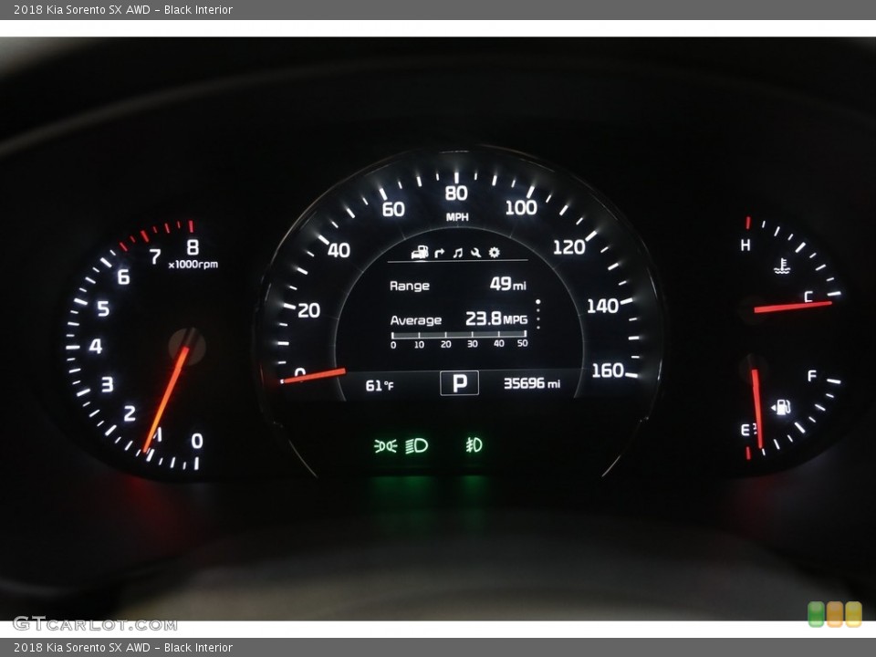 Black Interior Gauges for the 2018 Kia Sorento SX AWD #144207765