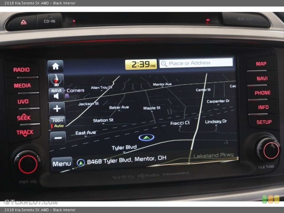 Black Interior Navigation for the 2018 Kia Sorento SX AWD #144207810
