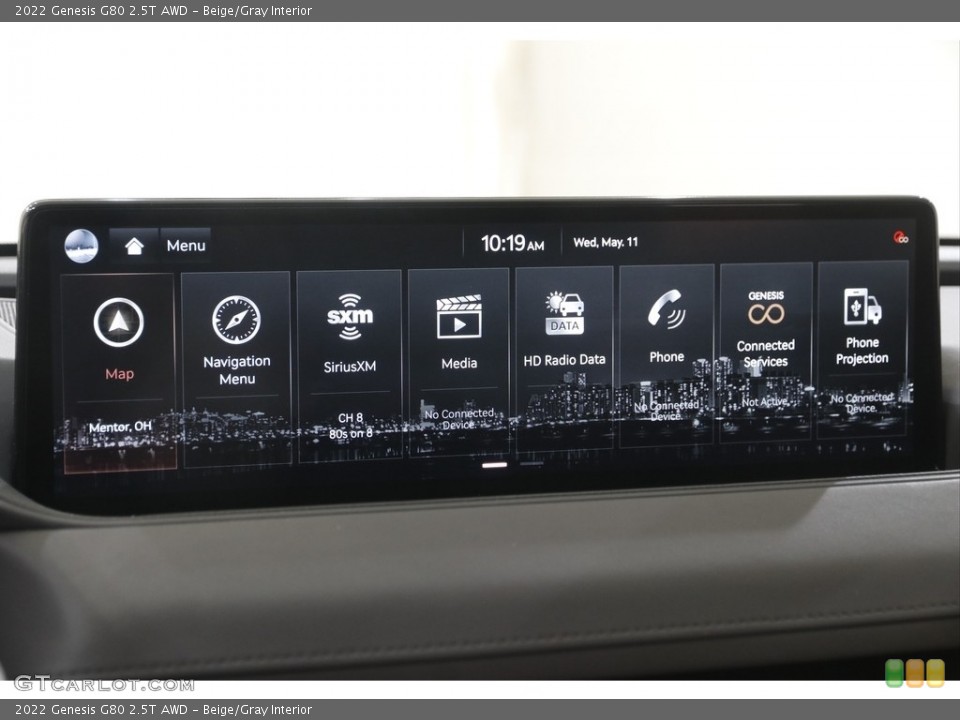 Beige/Gray Interior Controls for the 2022 Genesis G80 2.5T AWD #144209547