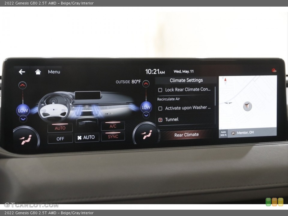 Beige/Gray Interior Controls for the 2022 Genesis G80 2.5T AWD #144209652