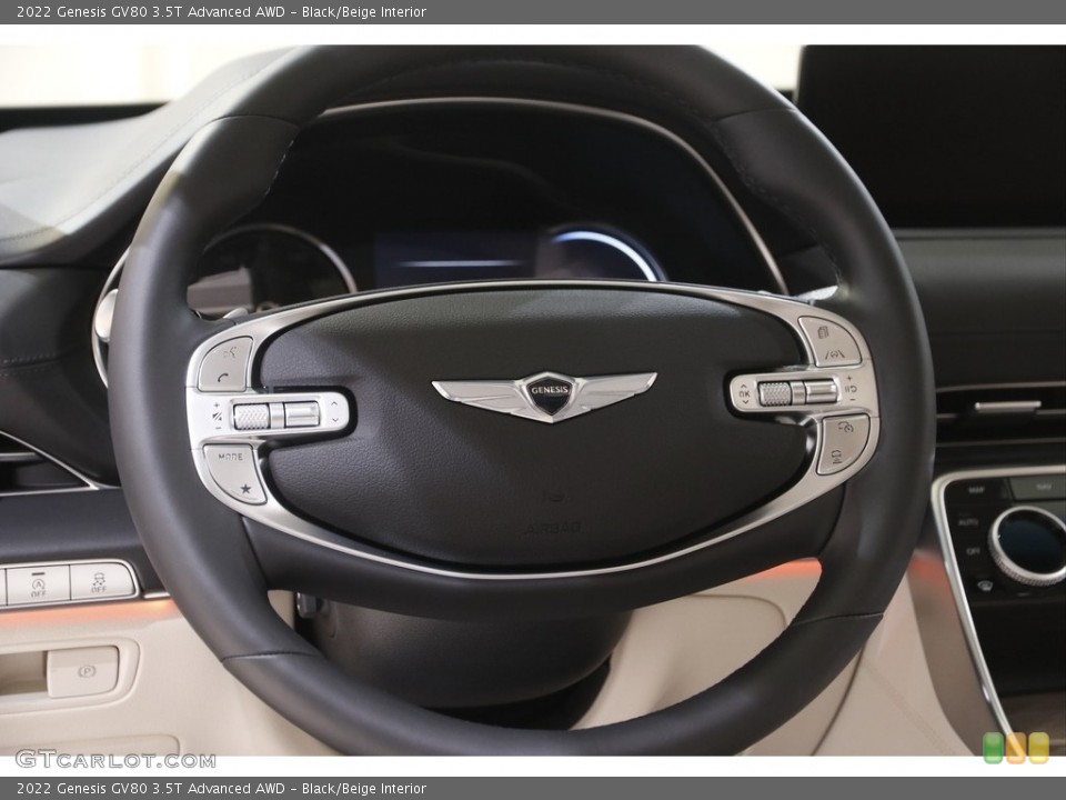 Black/Beige Interior Steering Wheel for the 2022 Genesis GV80 3.5T Advanced AWD #144210987