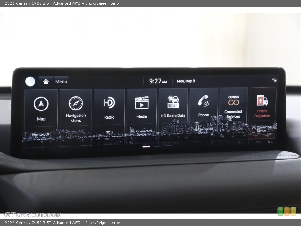 Black/Beige Interior Controls for the 2022 Genesis GV80 3.5T Advanced AWD #144211050