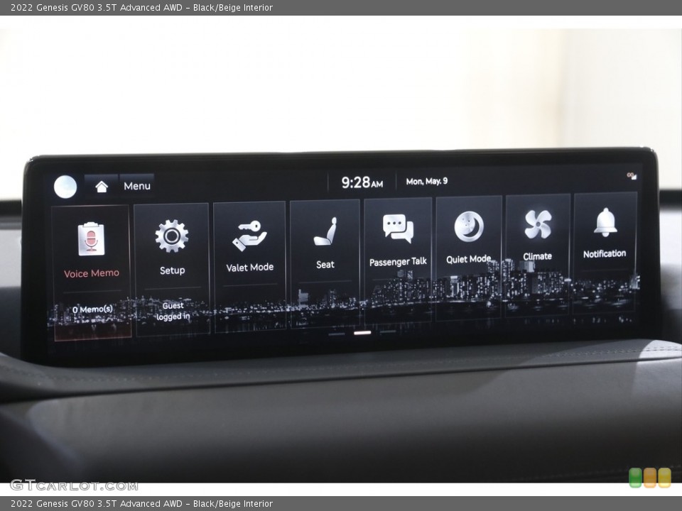 Black/Beige Interior Controls for the 2022 Genesis GV80 3.5T Advanced AWD #144211071