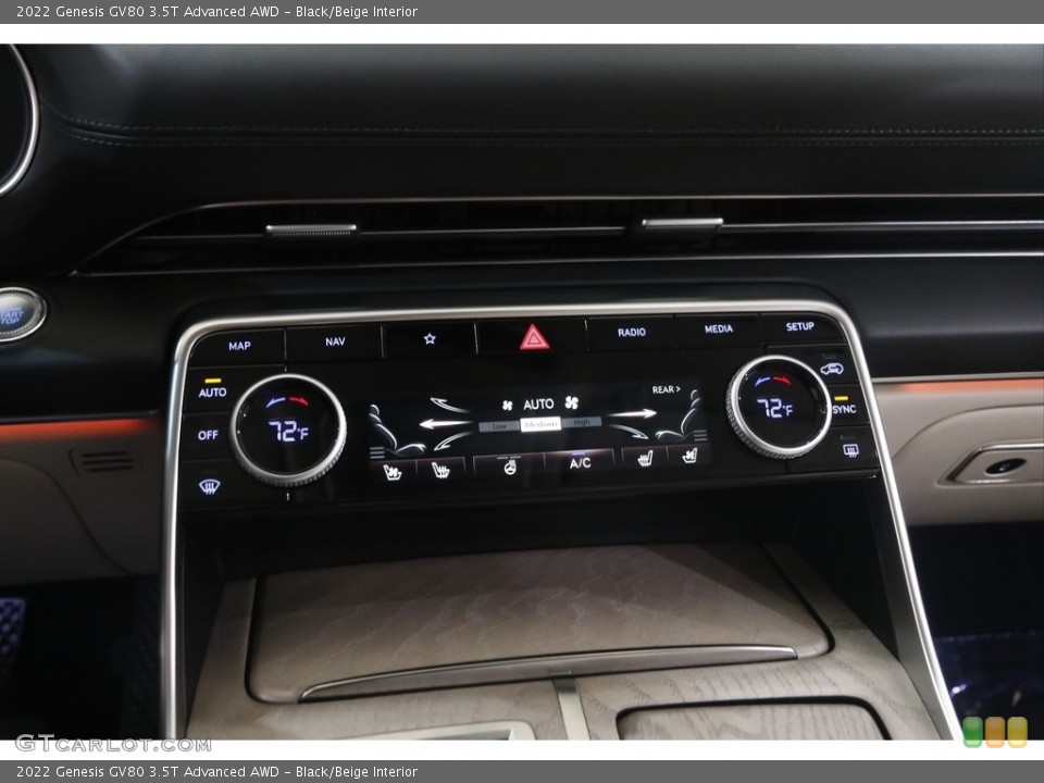 Black/Beige Interior Controls for the 2022 Genesis GV80 3.5T Advanced AWD #144211128