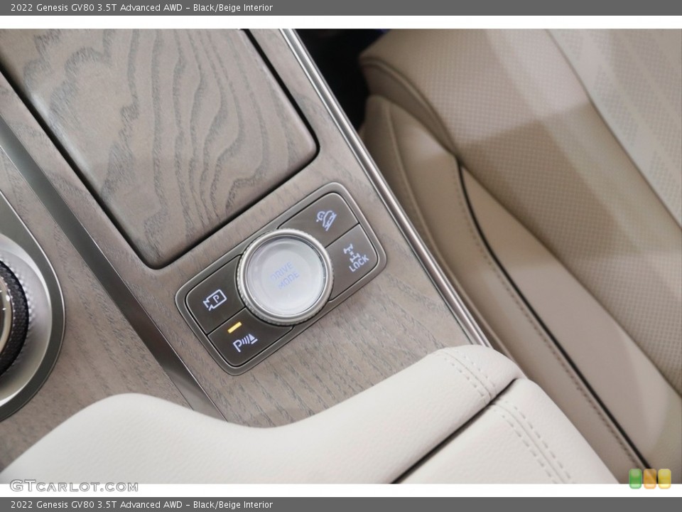 Black/Beige Interior Controls for the 2022 Genesis GV80 3.5T Advanced AWD #144211215