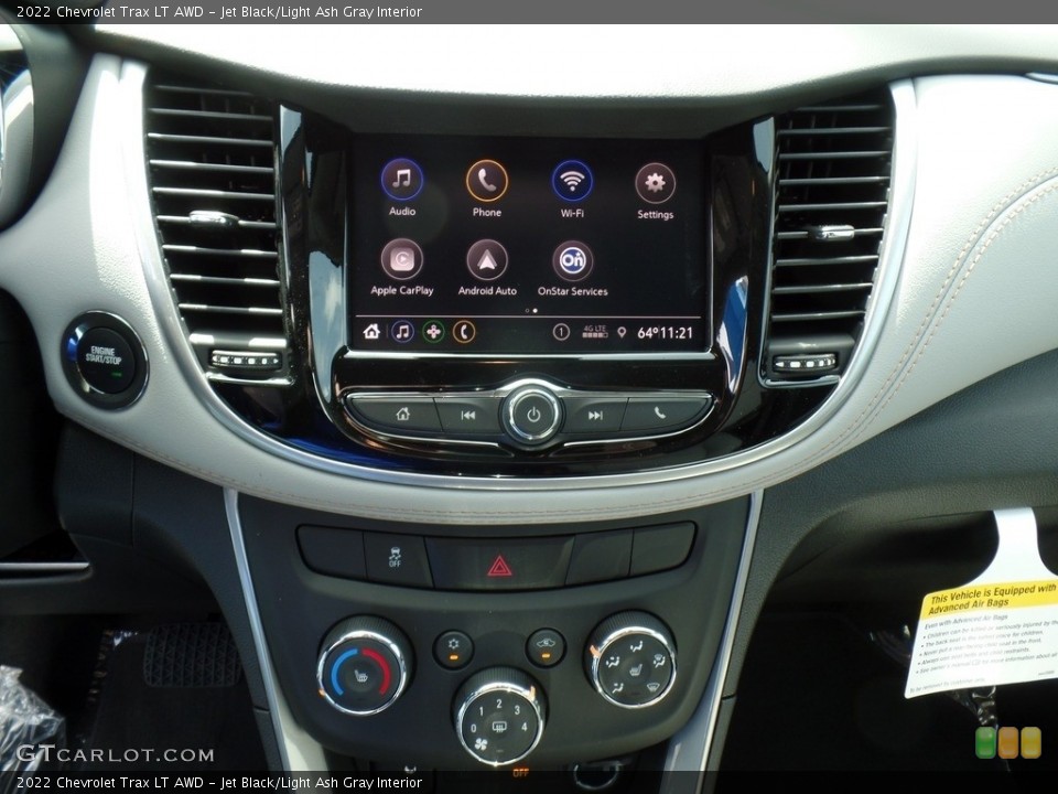 Jet Black/Light Ash Gray Interior Controls for the 2022 Chevrolet Trax LT AWD #144213729