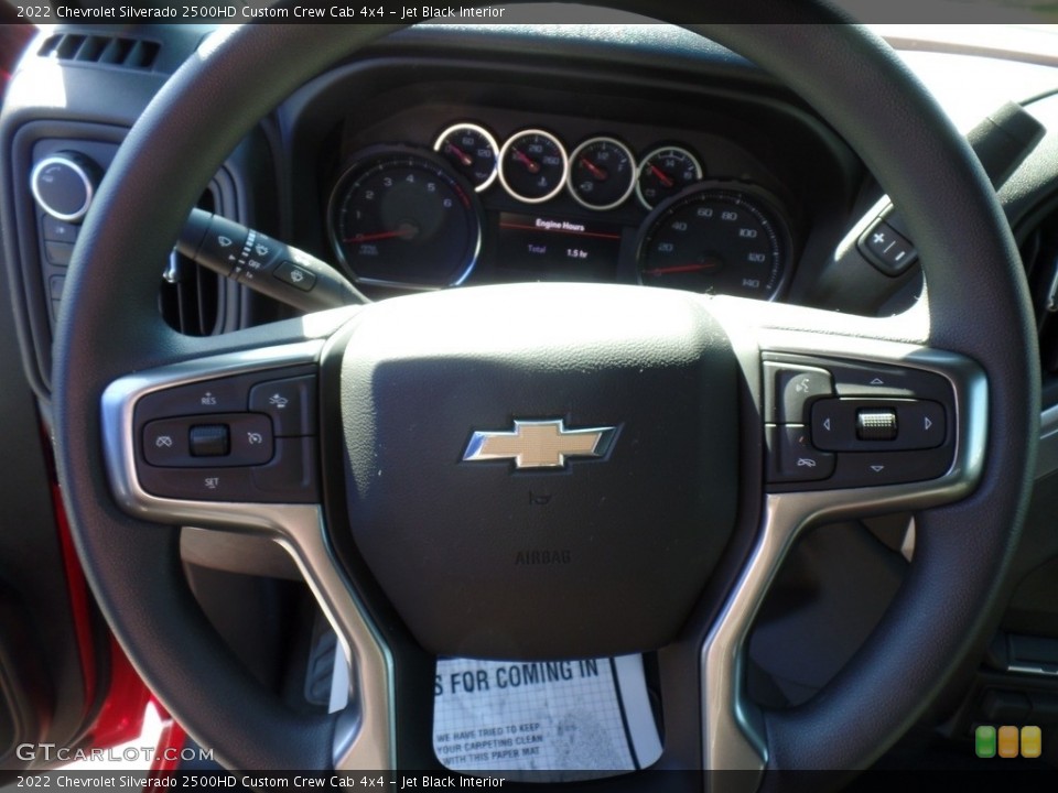 Jet Black Interior Steering Wheel for the 2022 Chevrolet Silverado 2500HD Custom Crew Cab 4x4 #144216273