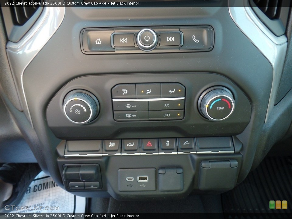 Jet Black Interior Controls for the 2022 Chevrolet Silverado 2500HD Custom Crew Cab 4x4 #144216510