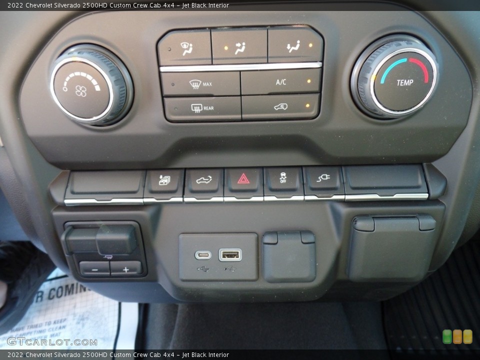 Jet Black Interior Controls for the 2022 Chevrolet Silverado 2500HD Custom Crew Cab 4x4 #144216534