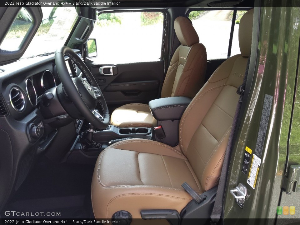 Black/Dark Saddle Interior Front Seat for the 2022 Jeep Gladiator Overland 4x4 #144216702