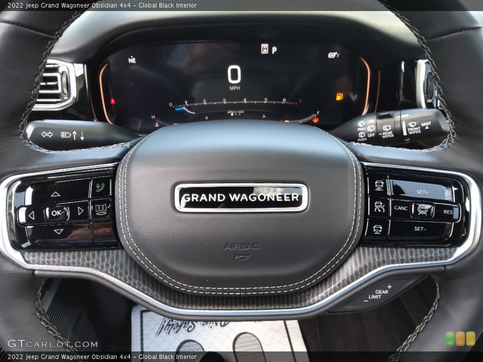 Global Black Interior Steering Wheel for the 2022 Jeep Grand Wagoneer Obsidian 4x4 #144218232