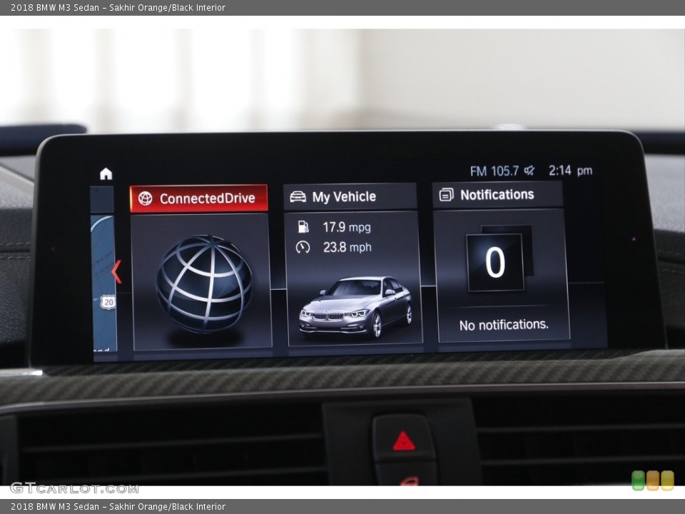 Sakhir Orange/Black Interior Controls for the 2018 BMW M3 Sedan #144224757